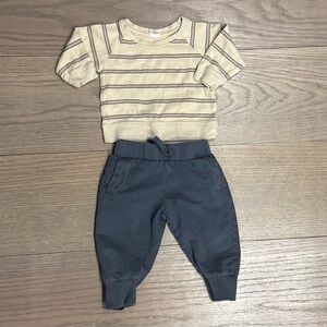 Colored Organics Cream and Blue Kids Joggers